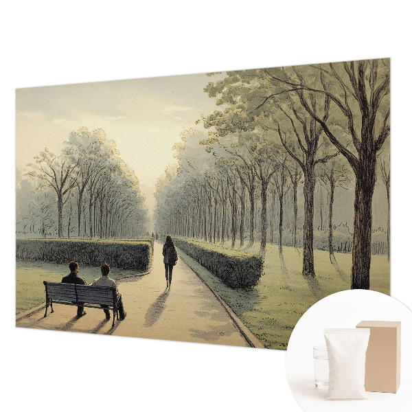 Bedroom wall mural wallpaper with a peaceful park scene