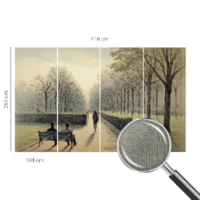 Bedroom wall mural wallpaper with a peaceful park scene