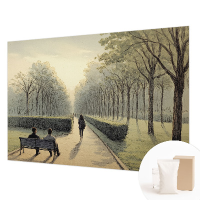 Bedroom wall mural wallpaper with a peaceful park scene