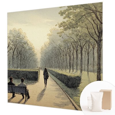 Bedroom wall mural wallpaper with a peaceful park scene