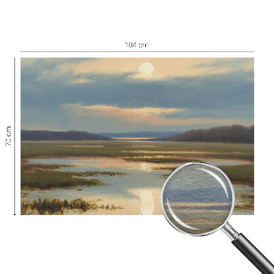 Large wall mural featuring an atmospheric landscape