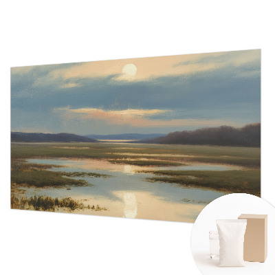 Large wall mural featuring an atmospheric landscape