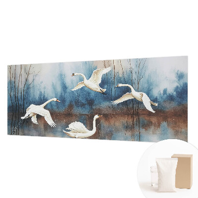 Large wall mural wallpaper with a birds-in-flight design