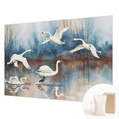 Large wall mural wallpaper with a birds-in-flight design