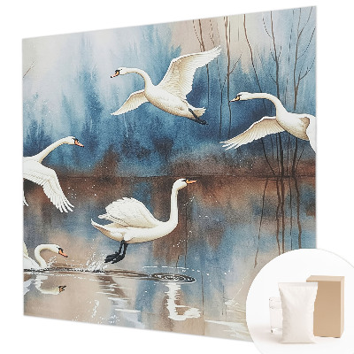 Large wall mural wallpaper with a birds-in-flight design