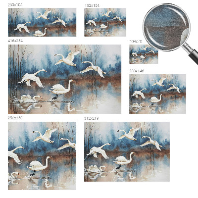 Large wall mural wallpaper with a birds-in-flight design