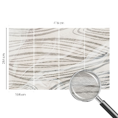 Custom size wall mural with a wavy lines design