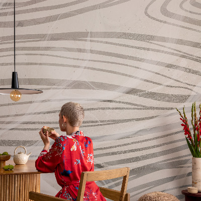 Custom size wall mural with a wavy lines design