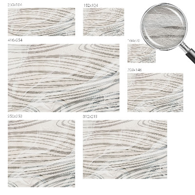 Custom size wall mural with a wavy lines design