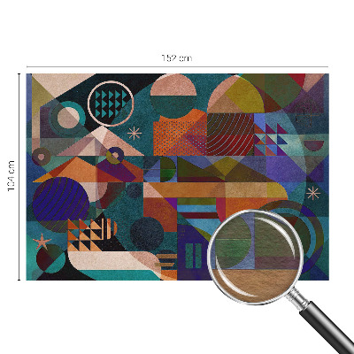 Modern wall mural with geometric artwork
