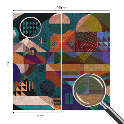 Modern wall mural with geometric artwork
