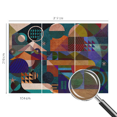 Modern wall mural with geometric artwork