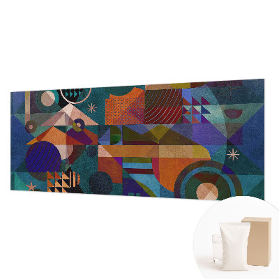 Modern wall mural with geometric artwork