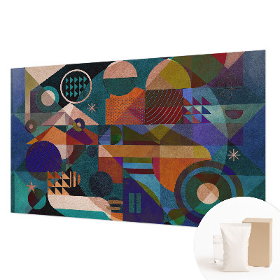 Modern wall mural with geometric artwork