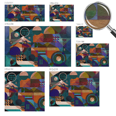 Modern wall mural with geometric artwork