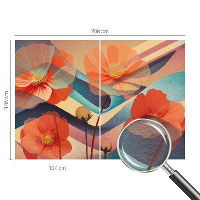 Modern wall mural for bedroom with the “Flowers of the Senses” design
