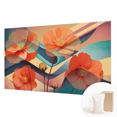 Modern wall mural for bedroom with the “Flowers of the Senses” design