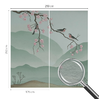Modern wall mural for living room Japanese serenade