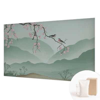 Modern wall mural for living room Japanese serenade
