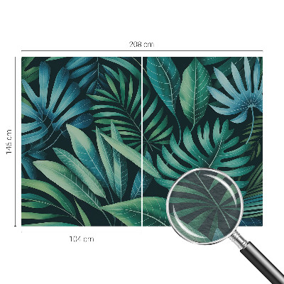 Premium photo wallpaper with a tropical leaves motif