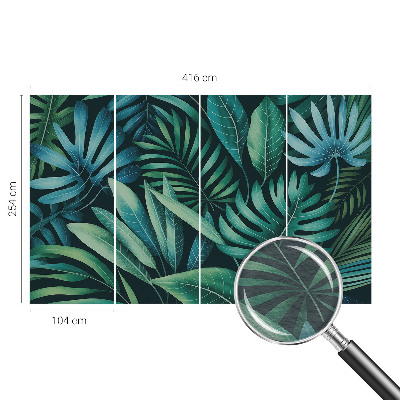 Premium photo wallpaper with a tropical leaves motif