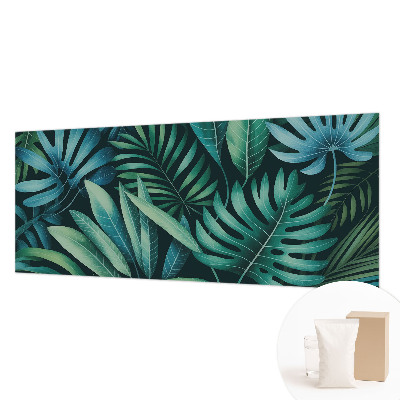 Premium photo wallpaper with a tropical leaves motif
