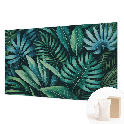 Premium photo wallpaper with a tropical leaves motif