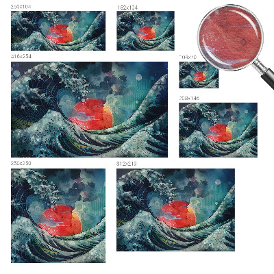 Decorative wall mural for living room with an oceanic eastern theme
