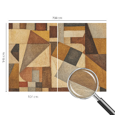 Non-woven photo wallpaper with a geometric abstraction design