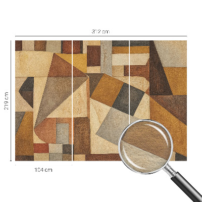 Non-woven photo wallpaper with a geometric abstraction design