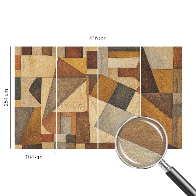 Non-woven photo wallpaper with a geometric abstraction design