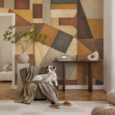 Non-woven photo wallpaper with a geometric abstraction design