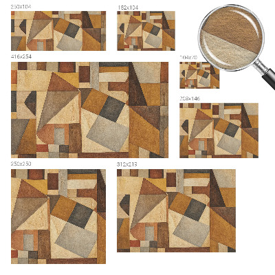 Non-woven photo wallpaper with a geometric abstraction design