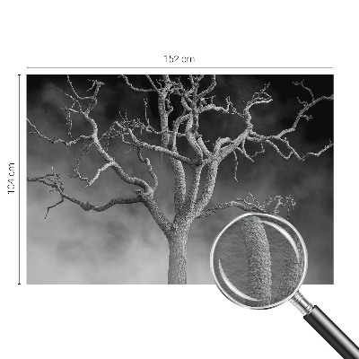 Non-woven wall mural with a misty tree design