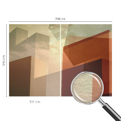 Wallpaper mural with abstract shapes
