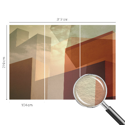 Wallpaper mural with abstract shapes