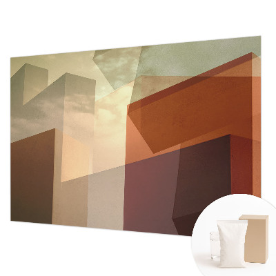 Wallpaper mural with abstract shapes