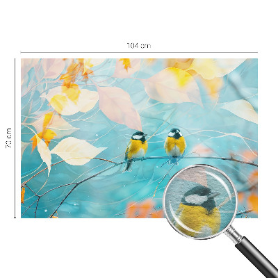 Photo wallpaper with a spring birds motif