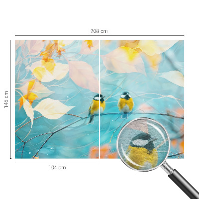 Photo wallpaper with a spring birds motif