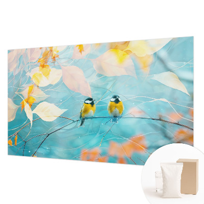 Photo wallpaper with a spring birds motif
