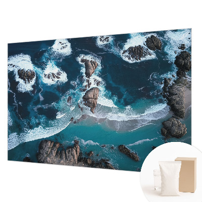 Bedroom wall mural wallpaper with an ocean waves design