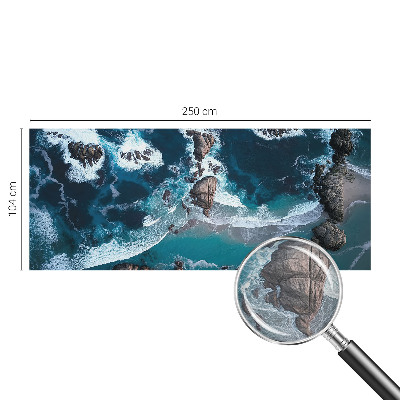 Bedroom wall mural wallpaper with an ocean waves design