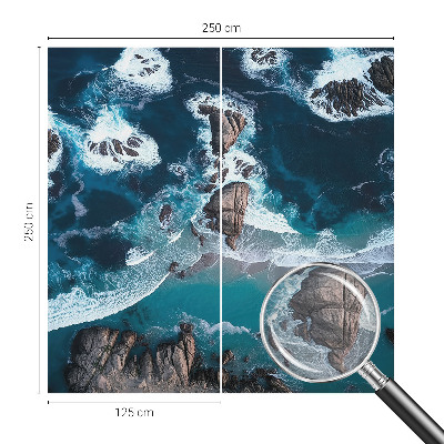 Bedroom wall mural wallpaper with an ocean waves design