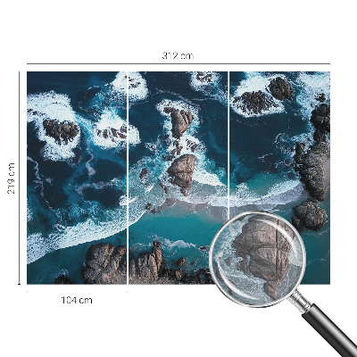 Bedroom wall mural wallpaper with an ocean waves design