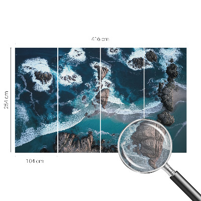 Bedroom wall mural wallpaper with an ocean waves design