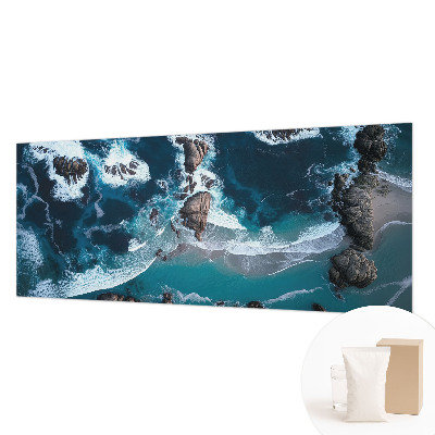 Bedroom wall mural wallpaper with an ocean waves design