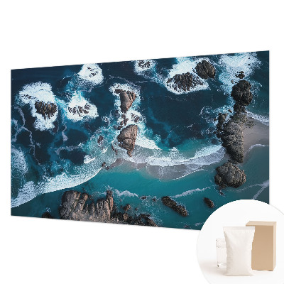 Bedroom wall mural wallpaper with an ocean waves design