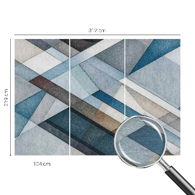 Wallpaper mural for living room with an abstract geometric design