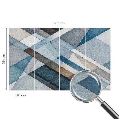 Wallpaper mural for living room with an abstract geometric design