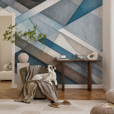 Wallpaper mural for living room with an abstract geometric design